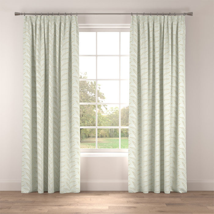 Curtains in Harlow Cloud Blue by Belfield Home