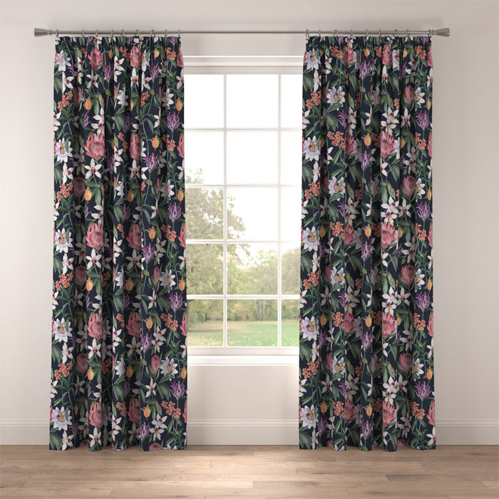 Curtains in Havana Navy by Belfield Home