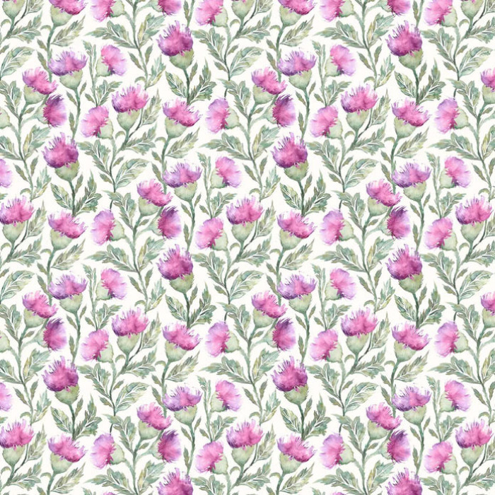 Hawick Fuchsia Cream Fabric by Voyage