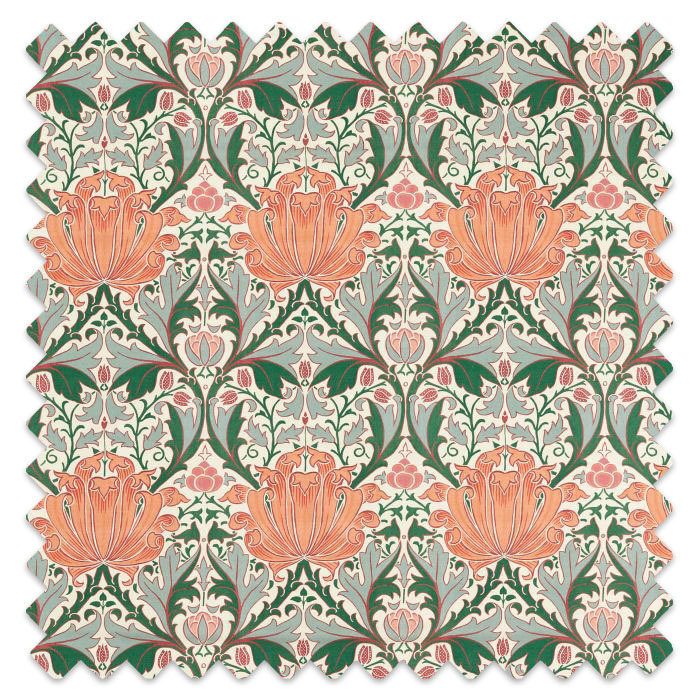 Swatch of Helena Peach/Teal