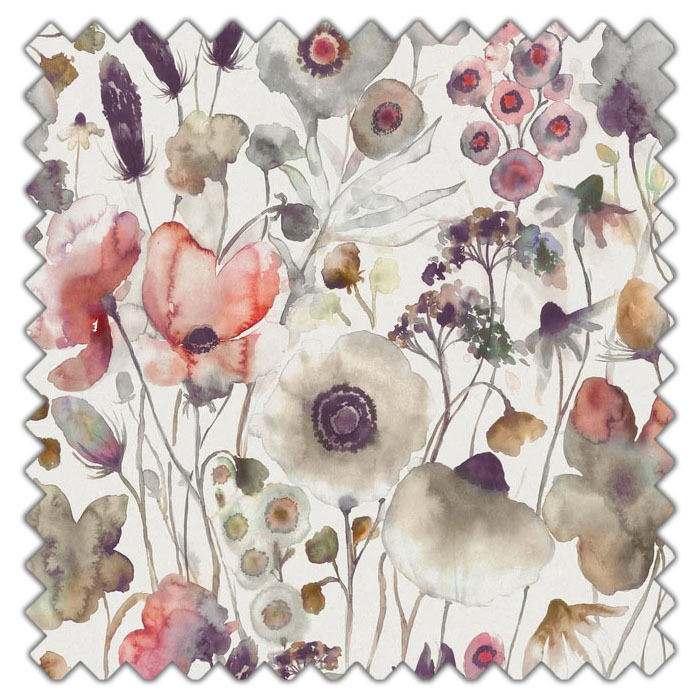 Swatch of Hibbertia Boysenberry Cream by Voyage