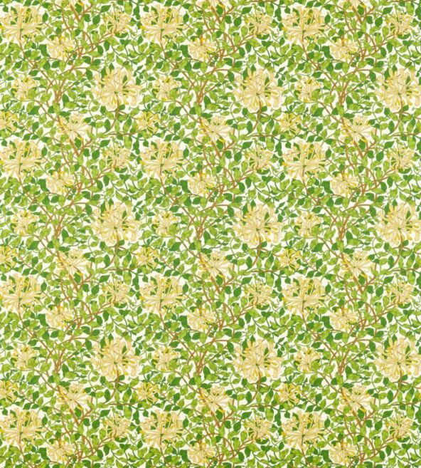 Honeysuckle Cream/Chocolate Fabric by Morris & Co