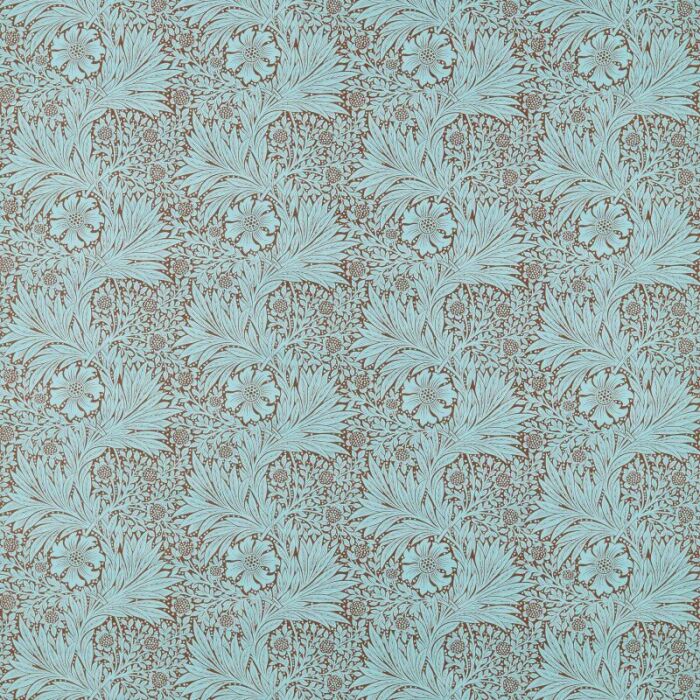Marigold Sky/Chocolate Fabric by Morris & Co