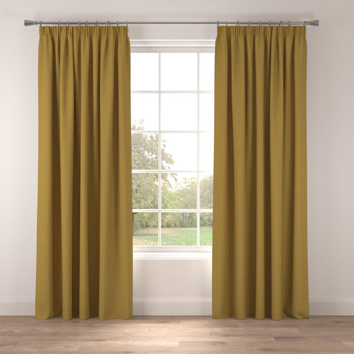 Curtains in Marlow Ochre by Belfield Home