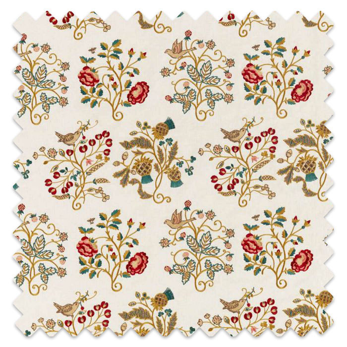 Swatch of Newill Embroidery Antique/Carmine