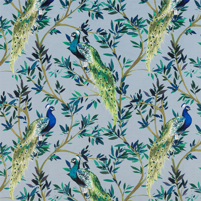 Peacock Monsoon Fabric by Bill Beaumont