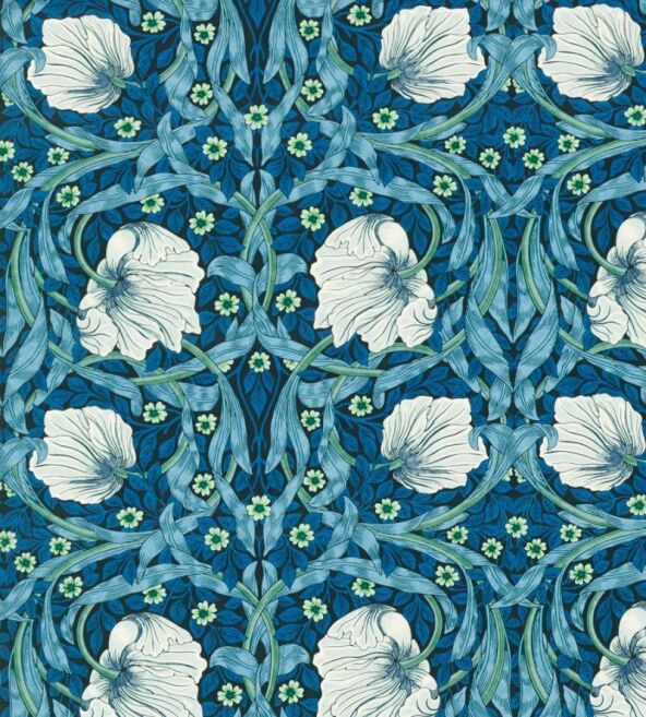 Pimpernel Midnight/Opal Fabric by Morris & Co