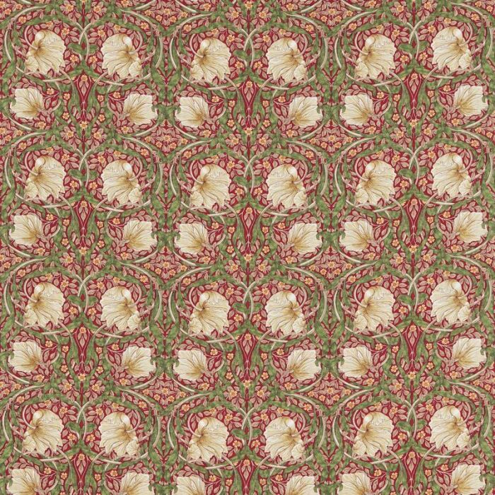 Pimpernel Red/Thyme Fabric by Morris & Co