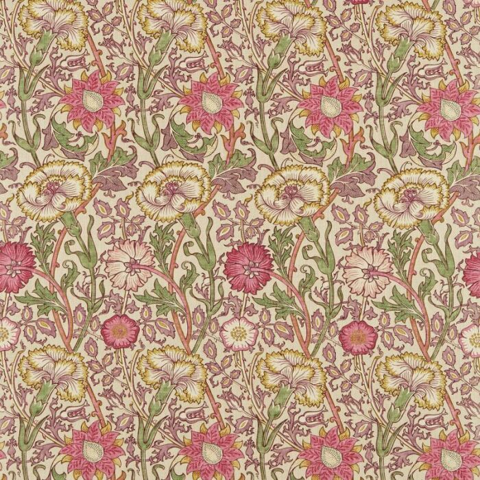 Pink & Rose Manilla/Wine Fabric by Morris & Co
