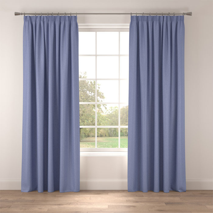 Curtains in Raffia Cobalt by Belfield Home