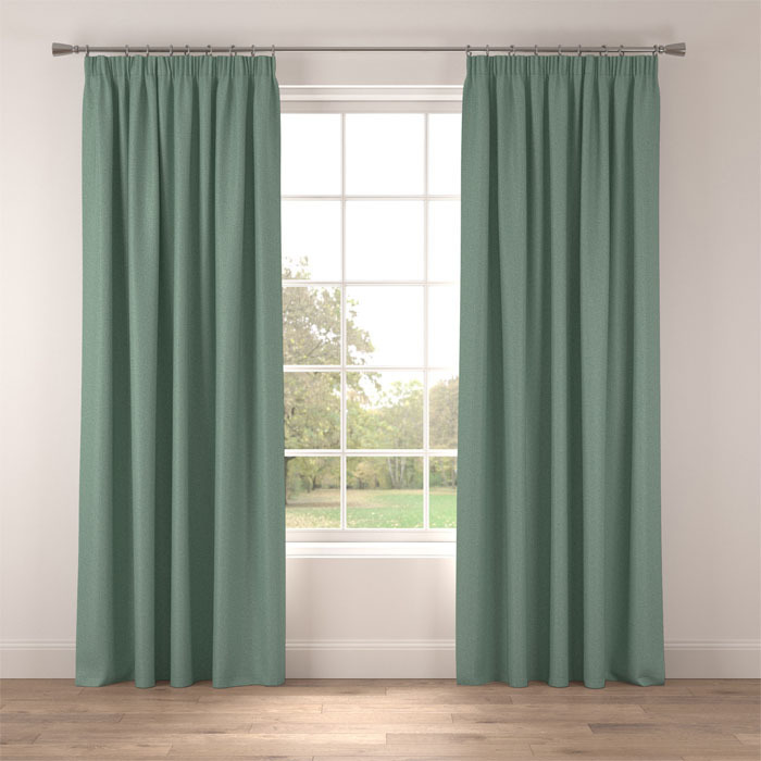 Curtains in Raffia Teal by Belfield Home
