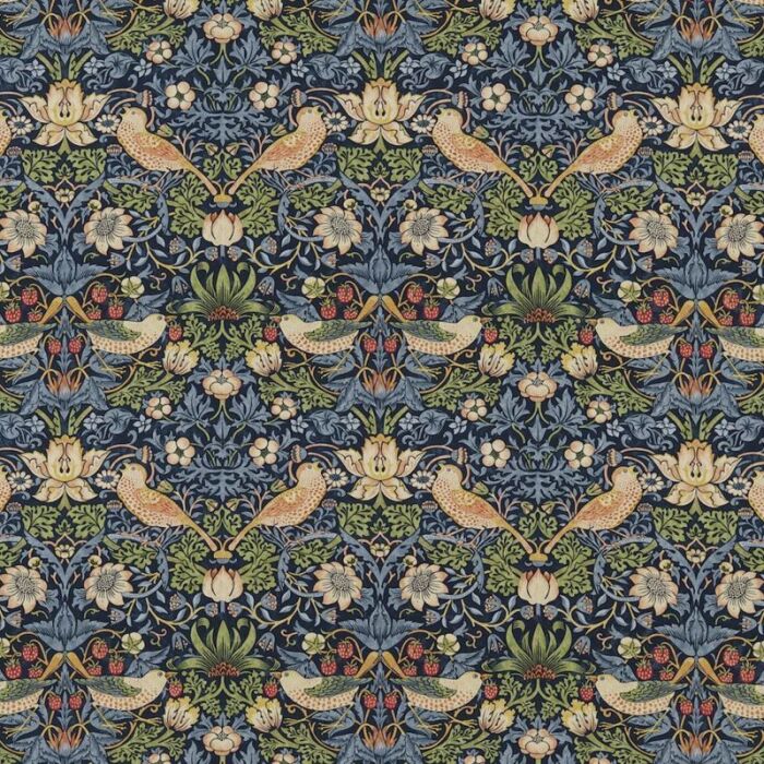 Strawberry Thief Indigo/Mineral Fabric by Morris & Co