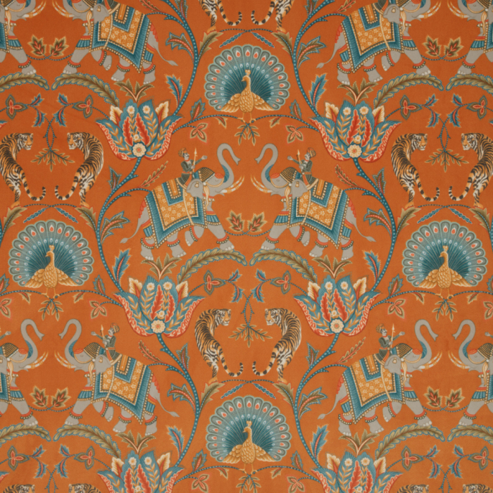 Sumatra Velvet Papaya Fabric by iLiv