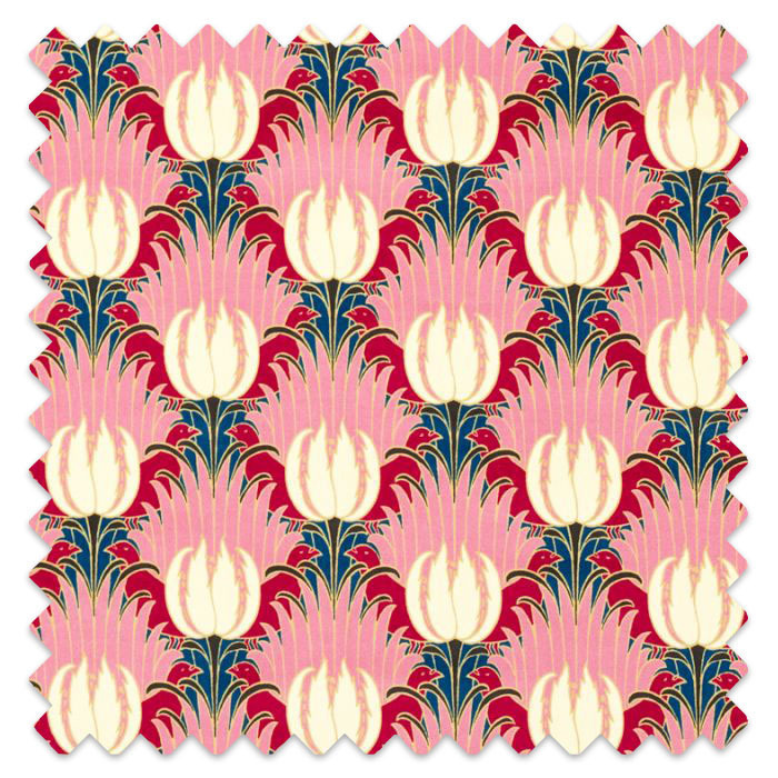 Swatch of Tulip & Bird Amaranth/Blush