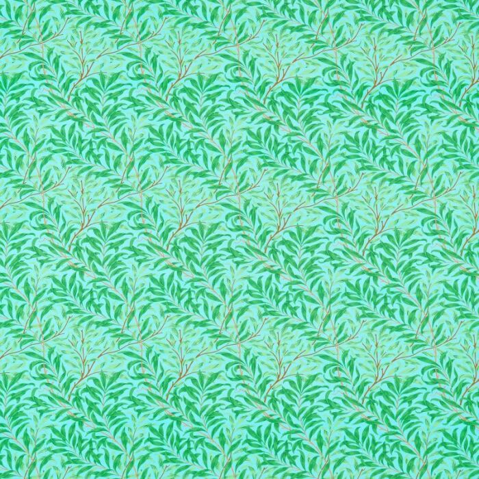 Willow Boughs Sky/Leaf Green Fabric by Morris & Co