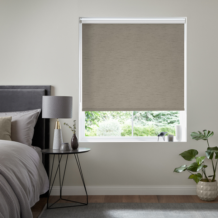 Dupion Chestnut Blackout Eve Electric Roller Blind