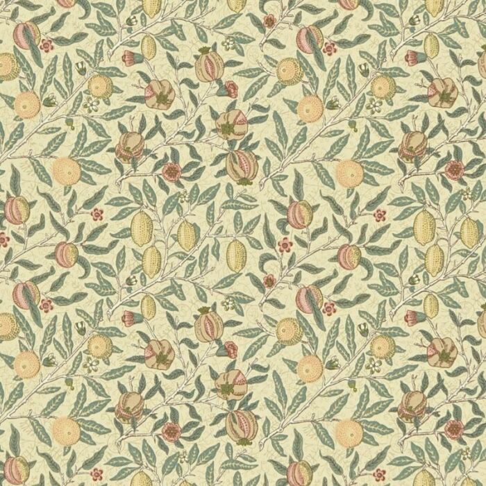 Fruit Minor Ivory/Teal Fabric by Morris & Co