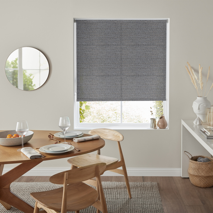 Lux Chenille Grey Eve Electric Roller Blind
