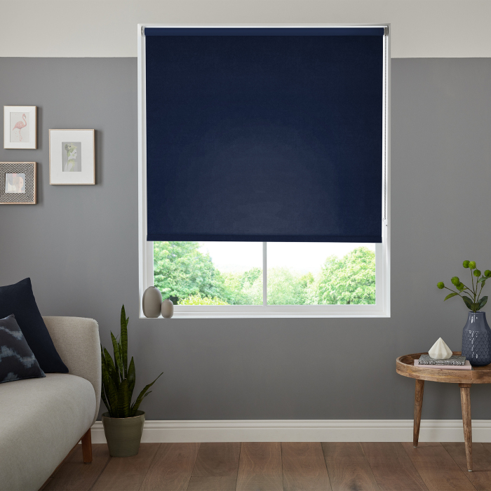 Lux Velvet Navy Blackout Eve Electric Roller Blind