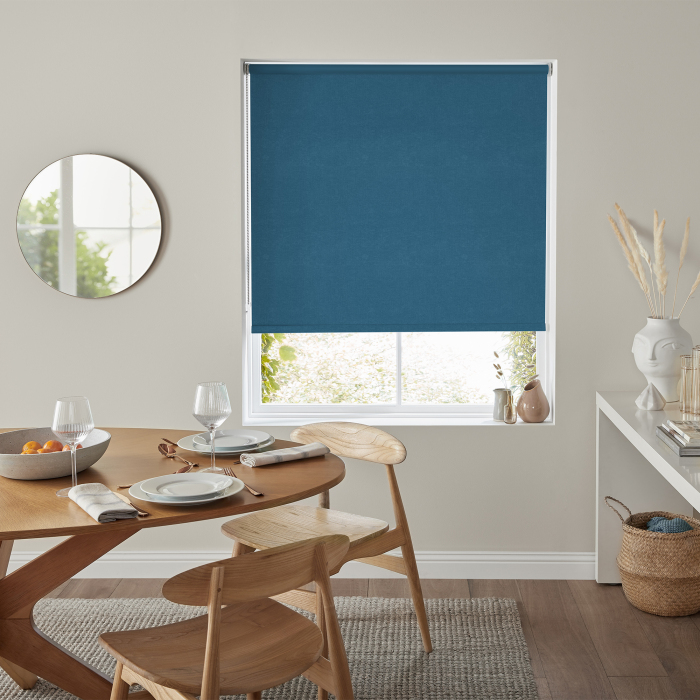 Lux Velvet Peacock Blackout Eve Electric Roller Blind