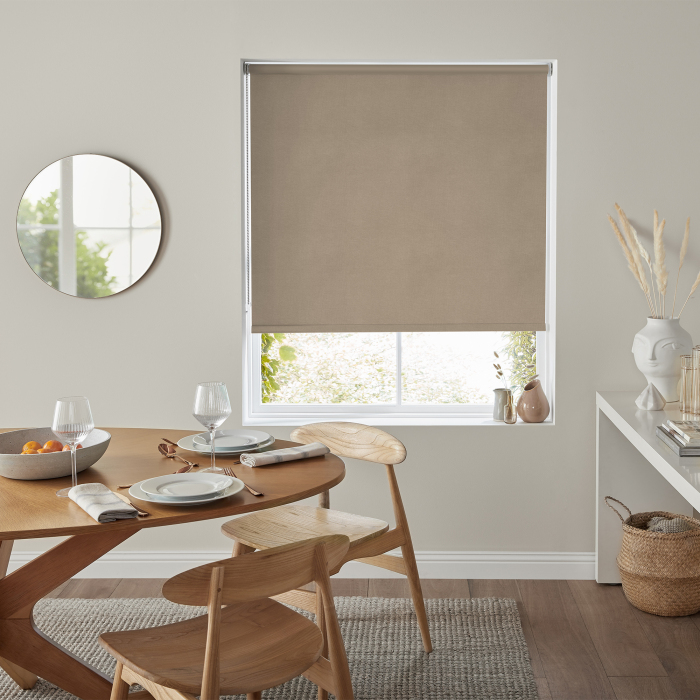 Lux Velvet Sand Blackout Eve Electric Roller Blind