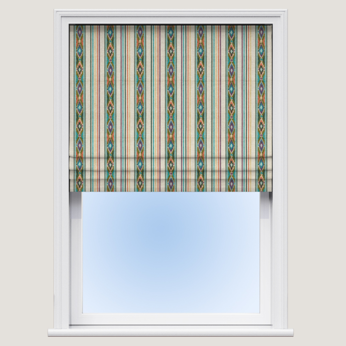 Boho Stripe Olivine Roman Blind