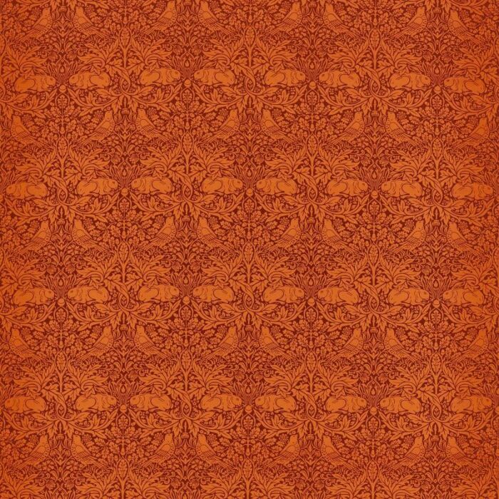 Brer Rabbit Burnt Orange Fabric by Morris & Co