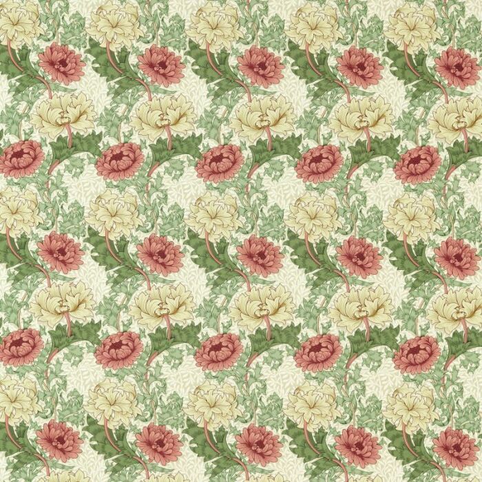 Chrysanthemum Outdoor Russet Fabric by Morris & Co