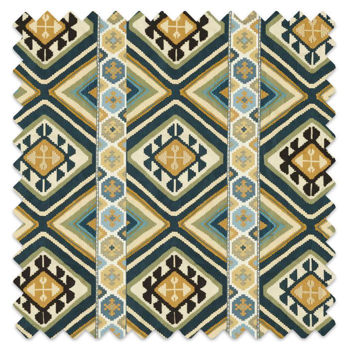 Swatch of Dorothys Kilim Sunflower/Tump Green