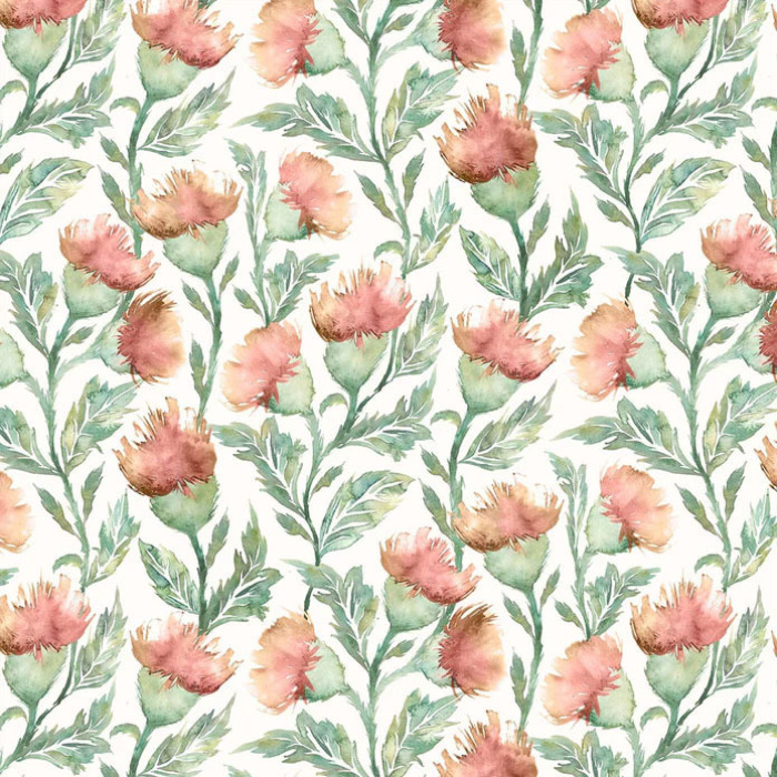 Ettrick Rust Cream Fabric by Voyage