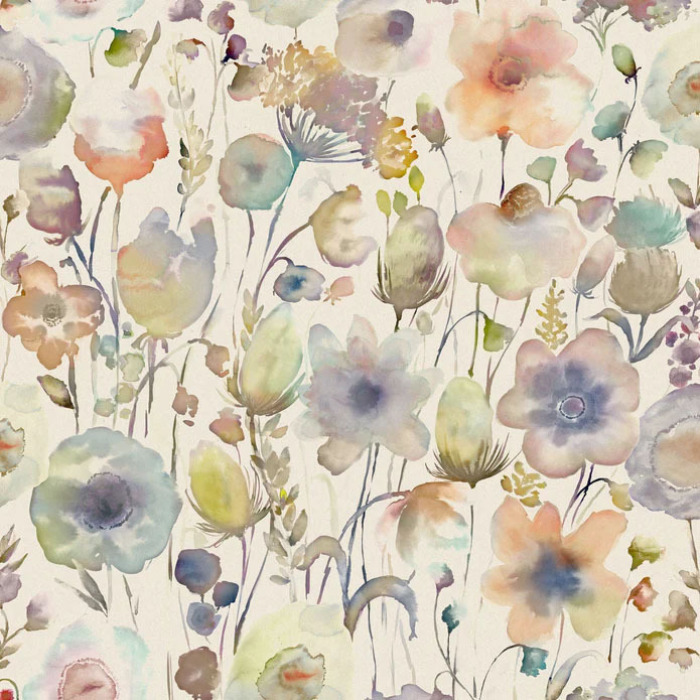 Gospiana Coral Cloud Linen Fabric by Voyage