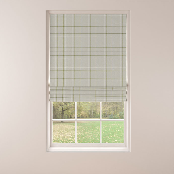 Roman Blind in Hamilton Sage by Belfield Home