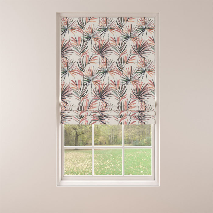 Roman Blind in Kaia Coral Mauve by Belfield Home