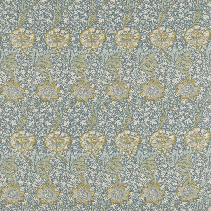 Kennet Sea Blue/Lichen Fabric by Morris & Co