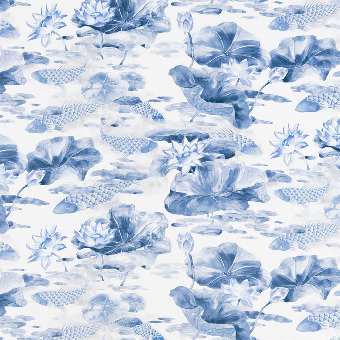 Koi Wedgewood Fabric by Bill Beaumont
