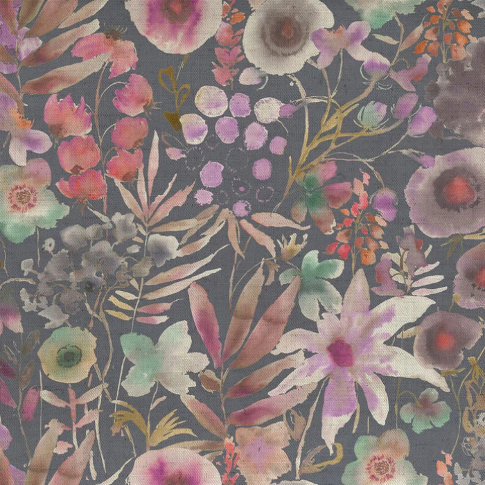 Lomondra Apricot Navy Fabric by Voyage