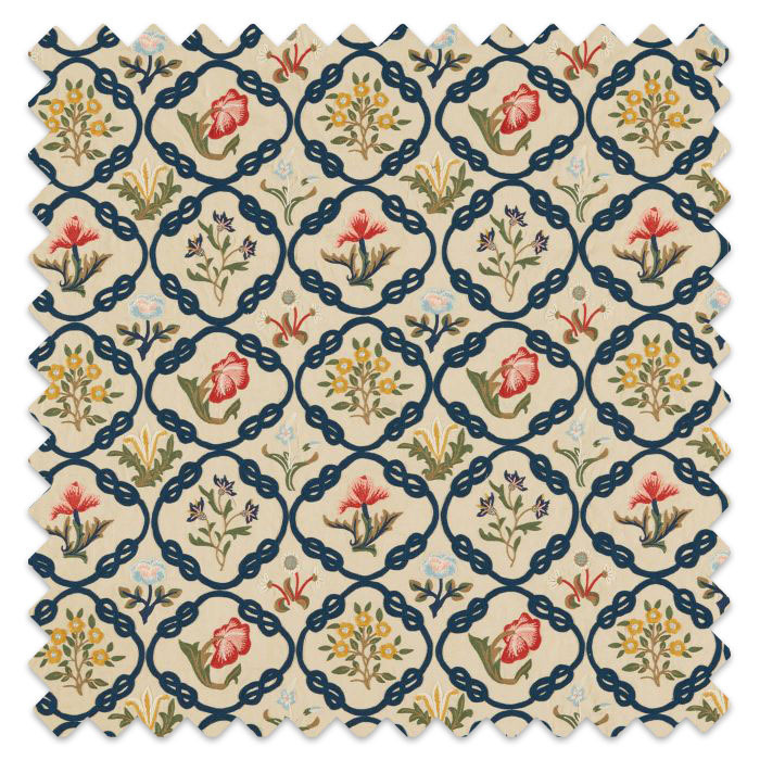 Swatch of Mays Coverlet Indigo/Rose