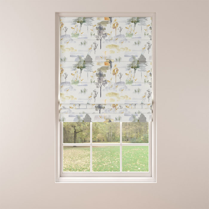 Roman Blind in Melbury Ochre by Belfield Home