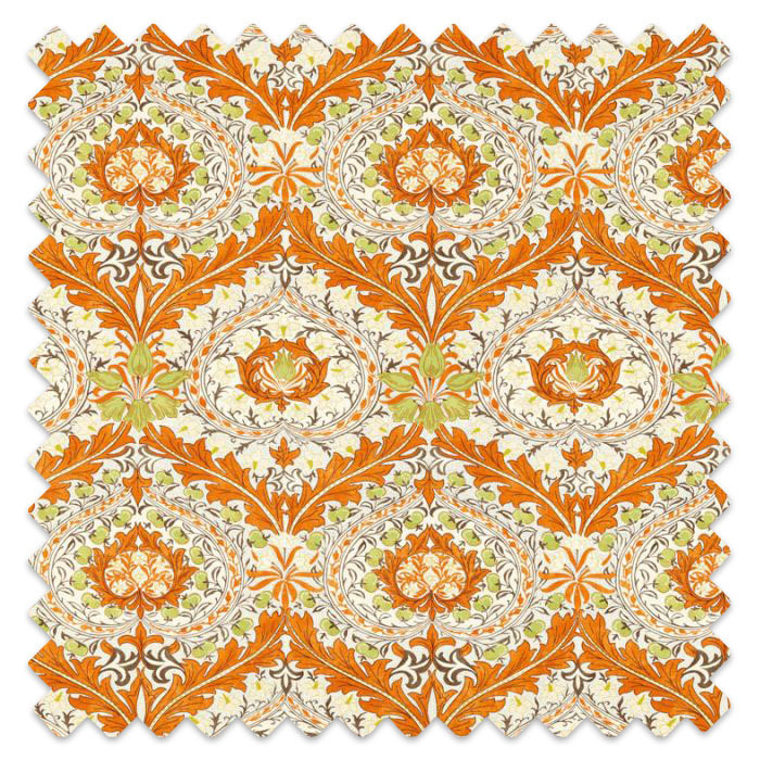 Swatch of Merton Burnt Orange/Chartreuse