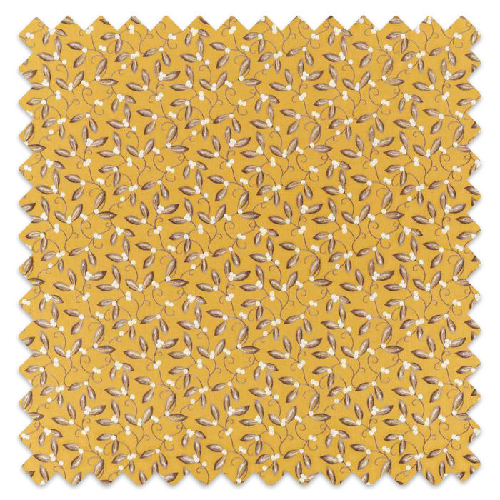 Swatch of Mistletoe Embroidery Saffron