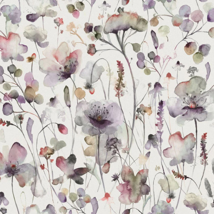 Pimelea Boysenberry Cream Fabric by Voyage