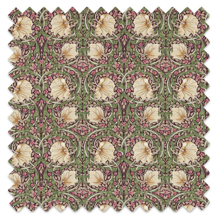 Swatch of Pimpernel Aubergine/Olive