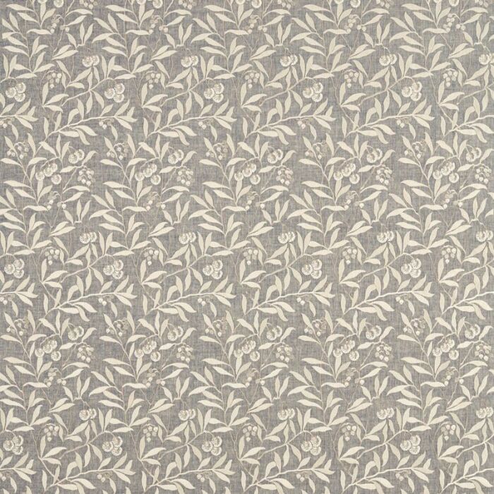 Pure Arbutus Embroidery Inky Grey Fabric by Morris & Co