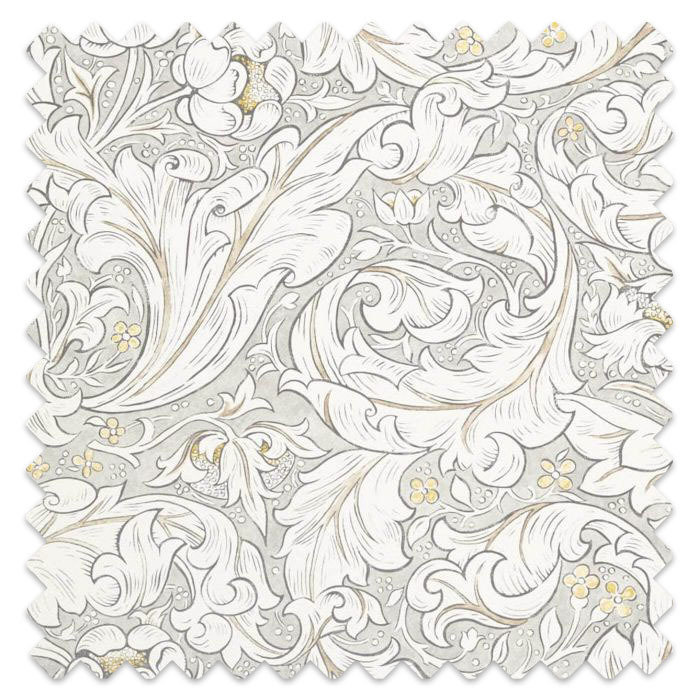 Swatch of Pure Bachelors Button Print Horned Poppy Grey