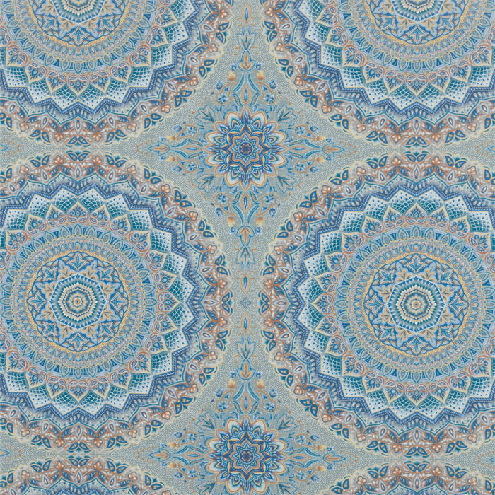 Quetta Marine Blue Fabric by Bill Beaumont
