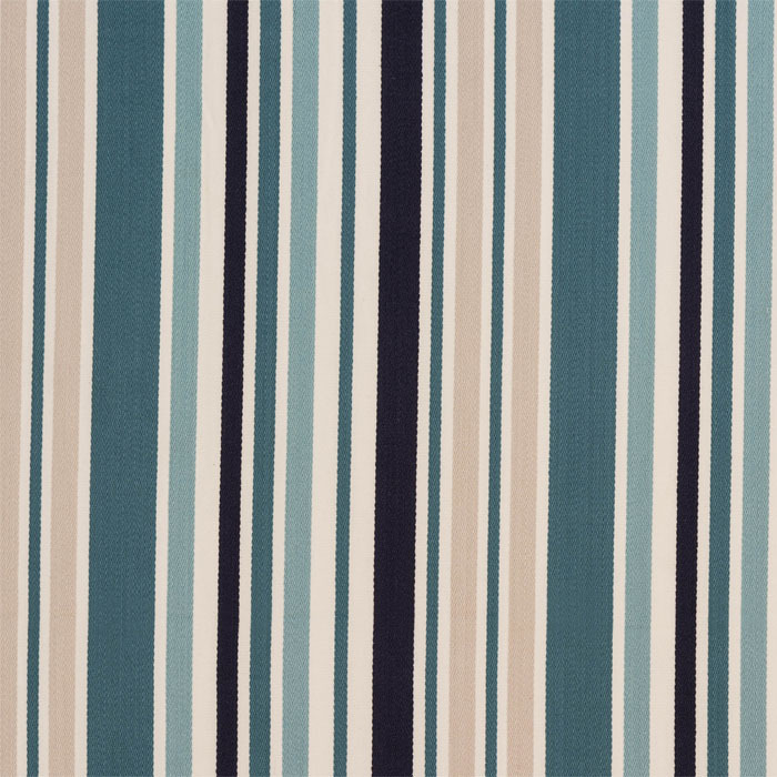 Roseland Stripe Teal Fabric by Porter And Stone