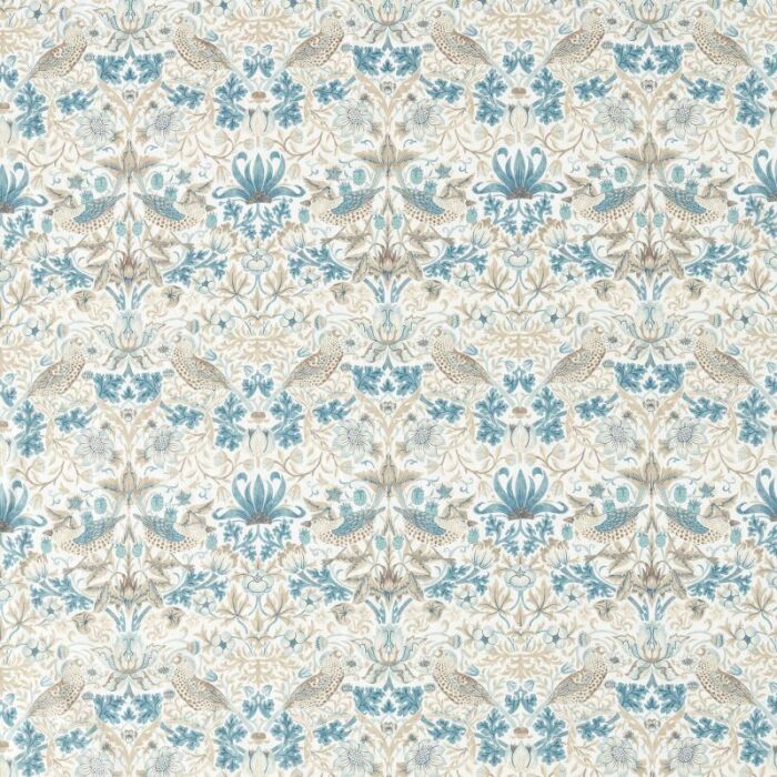 Simply Strawberry Thief Slate/Vellum Fabric by Morris & Co