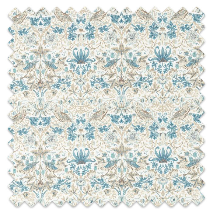 Swatch of Simply Strawberry Thief Slate/Vellum