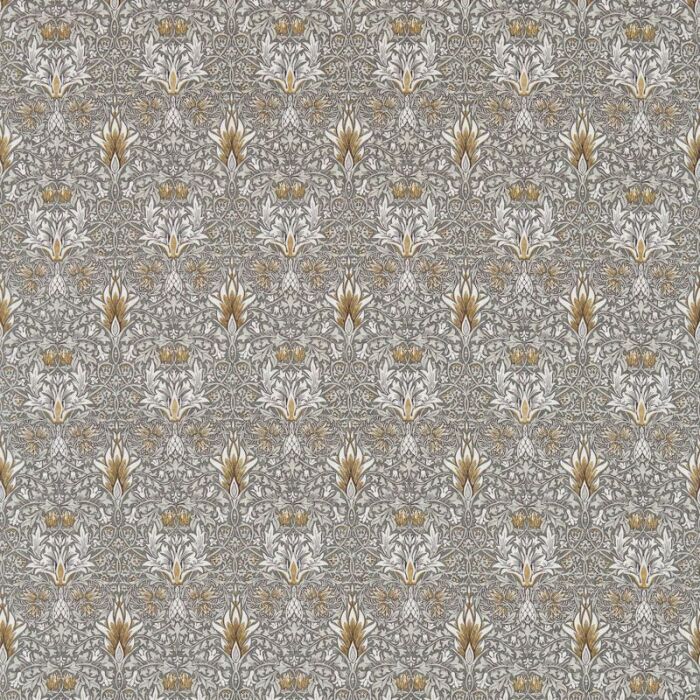 Snakeshead Pewter/Gold Fabric by Morris & Co