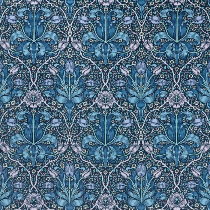 Spring Thicket Velvet Midnight/Lilac Fabric by Morris & Co